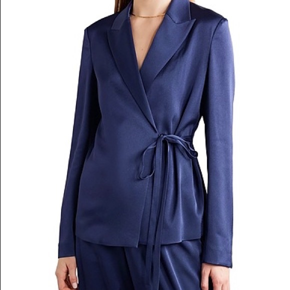 Jason Wu Designer Blue Satin Blazer Size 4 Small - Picture 1 of 6